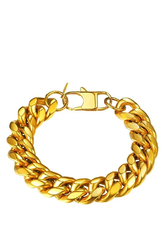 Simple knot bangles tying unity and strength -18K Gold Link Bracelet