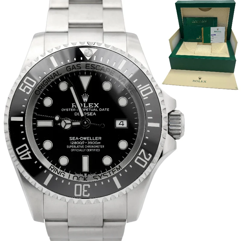 Men's watches with interchangeable bezels for a versatile design that fits any occasion -2020 Rolex Sea-Dweller Deepsea 126660 Black Dive Stainless Steel 44mm Watch