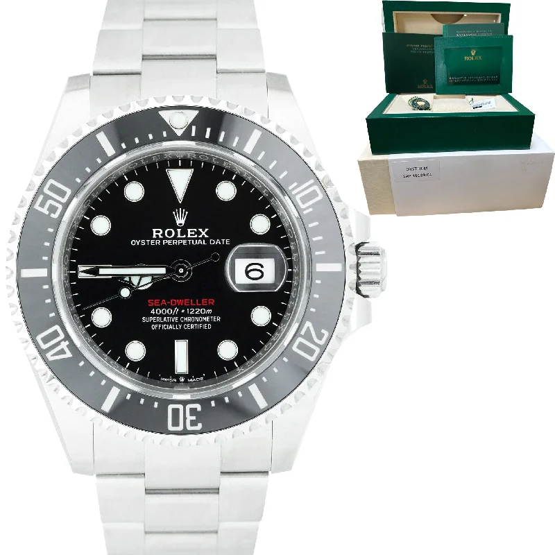 Stylish men's watches with leather bands for a classic and sophisticated look -2022 Rolex Red Sea-Dweller 43mm Mark II 50th Anniversary Steel Watch 126600 CARD