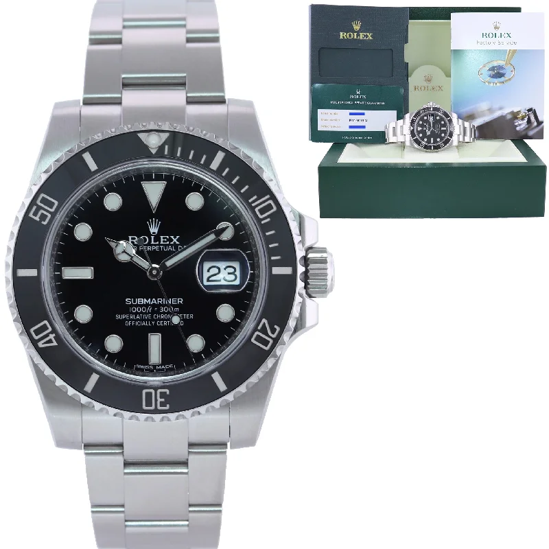 Men's sport watches with GPS tracking and heart rate monitoring for fitness enthusiasts -2022 RSC Rolex Submariner Date 116610 Steel Black Ceramic Bezel 40mm Watch Box