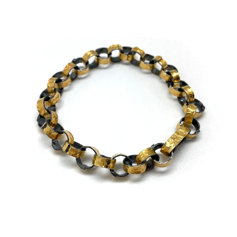 Organic jasper bracelets for earthy grounded style -22k Gold Chain Link Bracelet