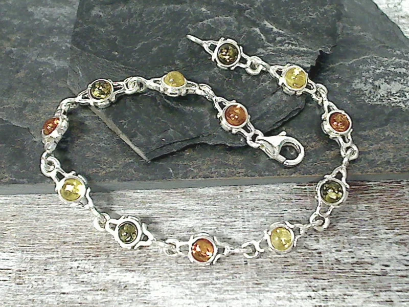 Organic shell bracelets evoking coastal charm daily -7.5" Amber, Sterling Silver Bracelet