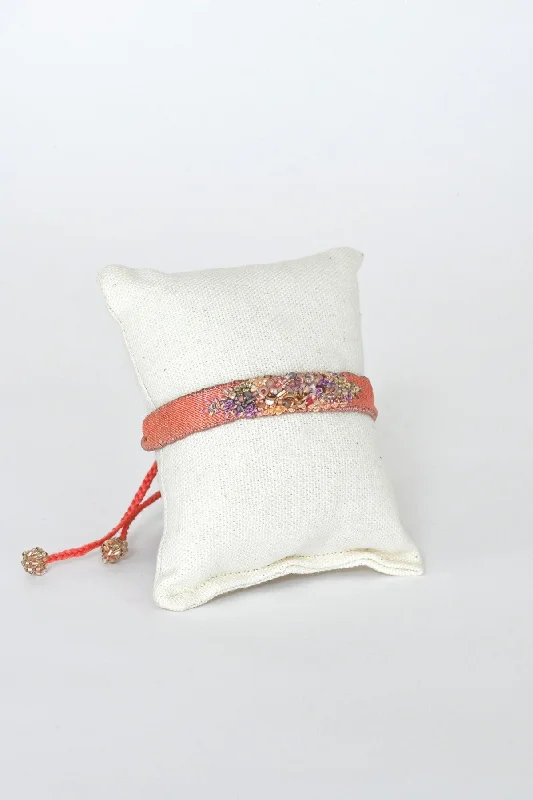 Hand-woven bracelets with colorful tribal patterns -Embroidered Bracelet with Vintage Beads