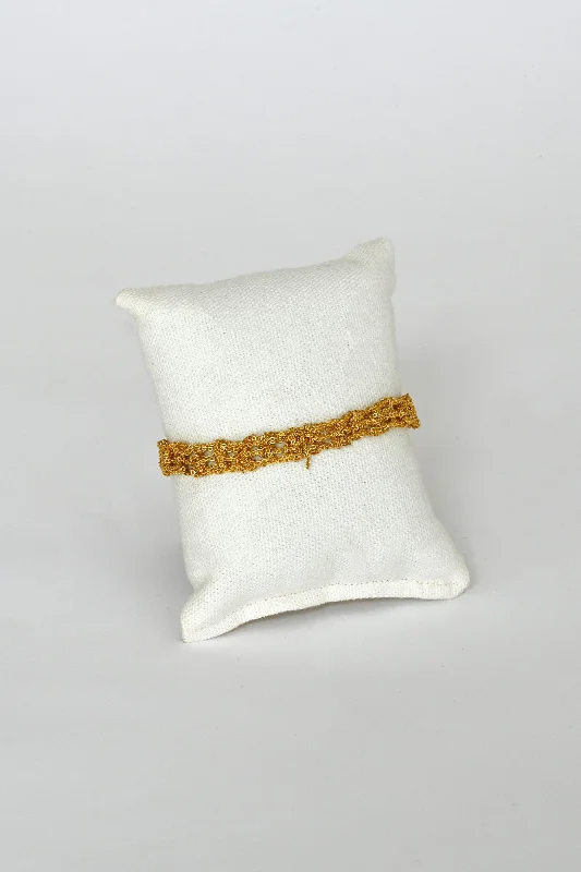 Stackable friendship bracelets with woven thread designs -Baby Tee Bracelet, Gold