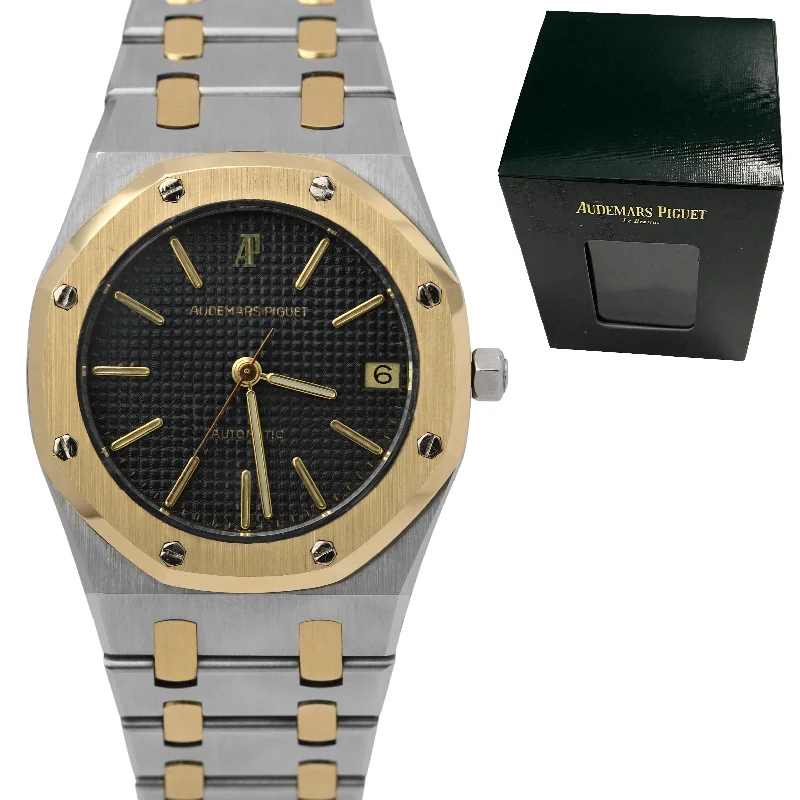 Men's watches with rotating bezels for divers and watch enthusiasts seeking functionality -Audemars Piguet Royal Oak 14100SA 18K Gold Black Two Tone 36mm Automatic Watch