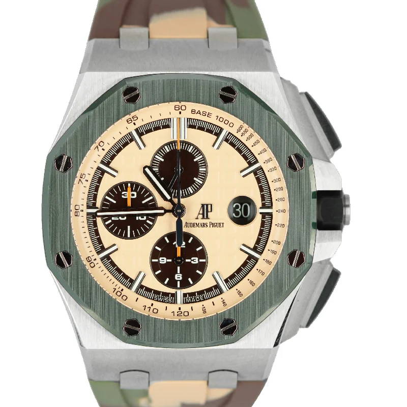 Classic men's watches with stainless steel cases and leather straps for versatile everyday wear -Audemars Piguet Royal Oak Offshore CAMO 44mm 26400SO.OO.A054CA.01 Watch