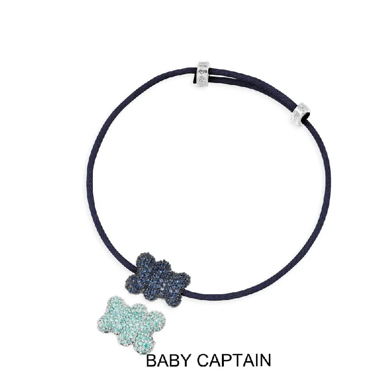 Timeless sapphire bangles blending blue with grace -Baby Captain Yummy Bear Nylon Bracelet