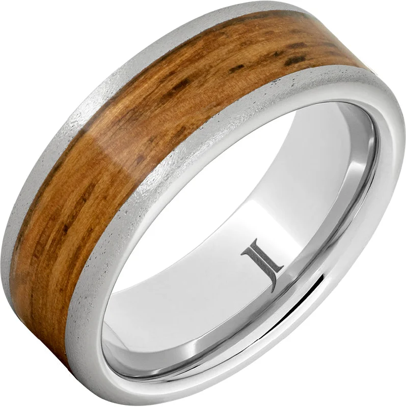 Passionate ruby gemstone rings for striking bold designs -Barrel Aged™ Serinium® Ring with Single Malt Inlay and Stone Finish