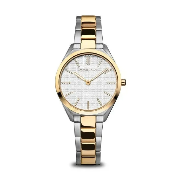 Vintage men's watches with metal bands and traditional designs for collectors and enthusiasts -Bering Women's  Ultra Slim Two Tone Watch