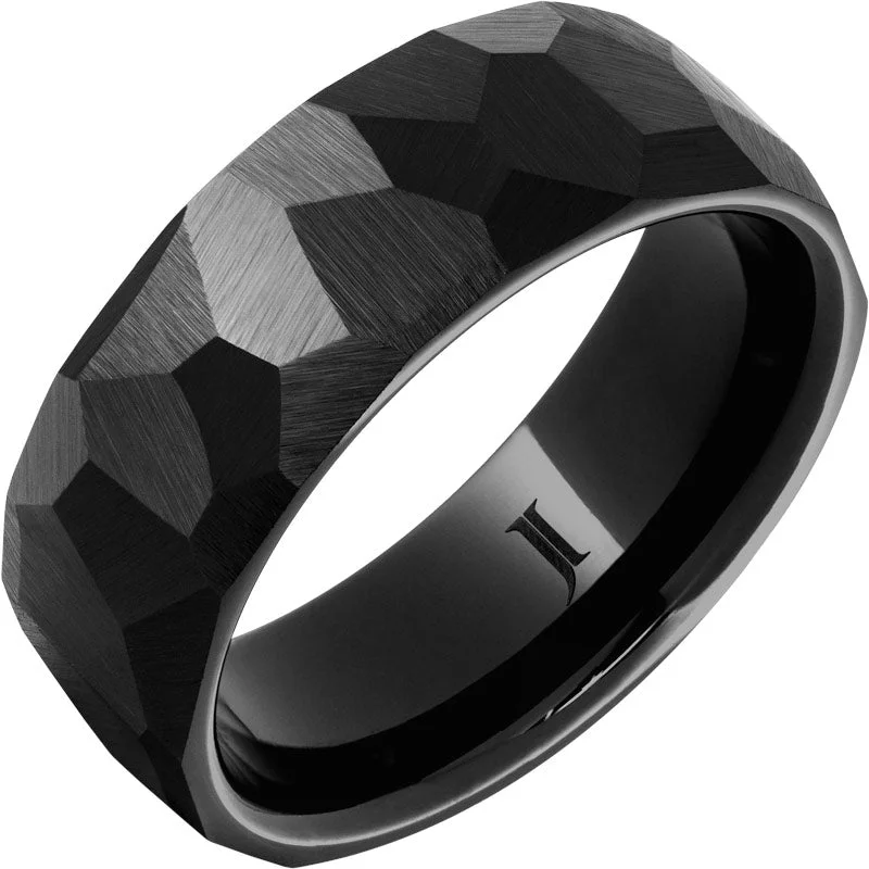 Radiant diamond gemstone rings for eternal bonds -Black Diamond Ceramic™ Chisel Ring