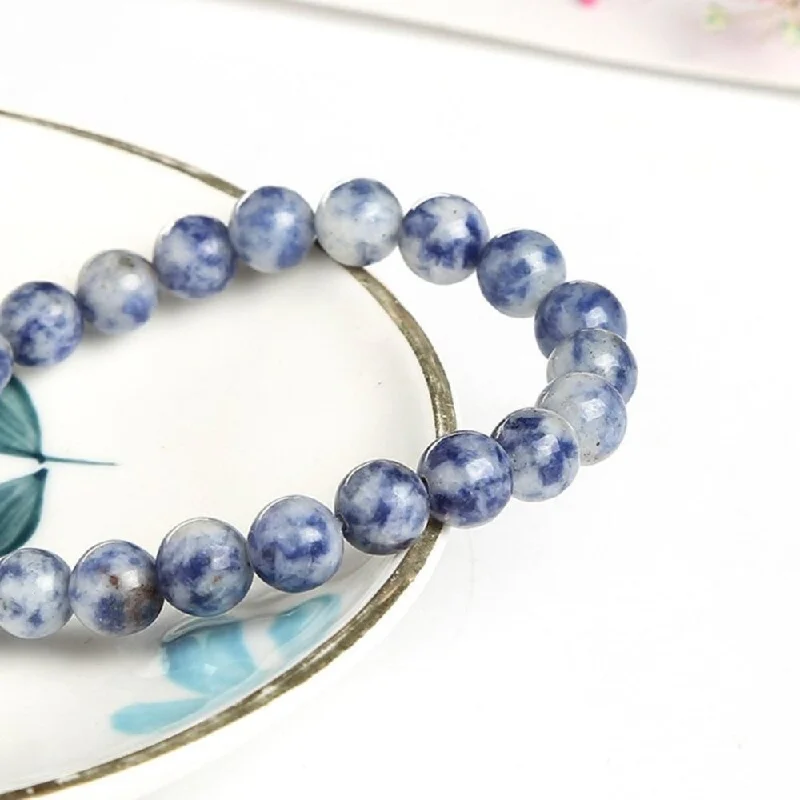 Warm citrine bangles for golden dangling cheer -Blue Sodalite Bead Bracelet