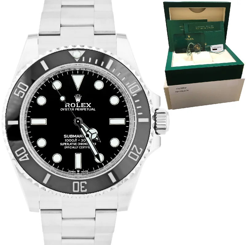 Luxury men's watches with ceramic or stainless steel bands for an elegant, modern design -BRAND NEW 2022 Rolex Submariner 41mm No-Date Black Ceramic Watch 124060 LN