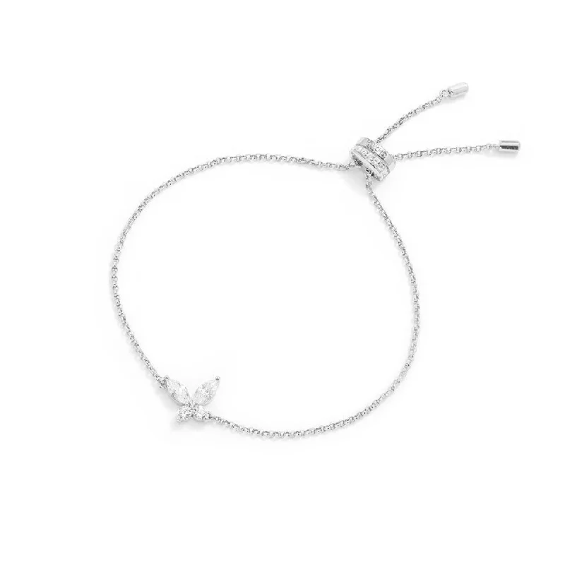 Shimmering diamond bracelets for dazzling evening wear -Butterfly Adjustable Bracelet