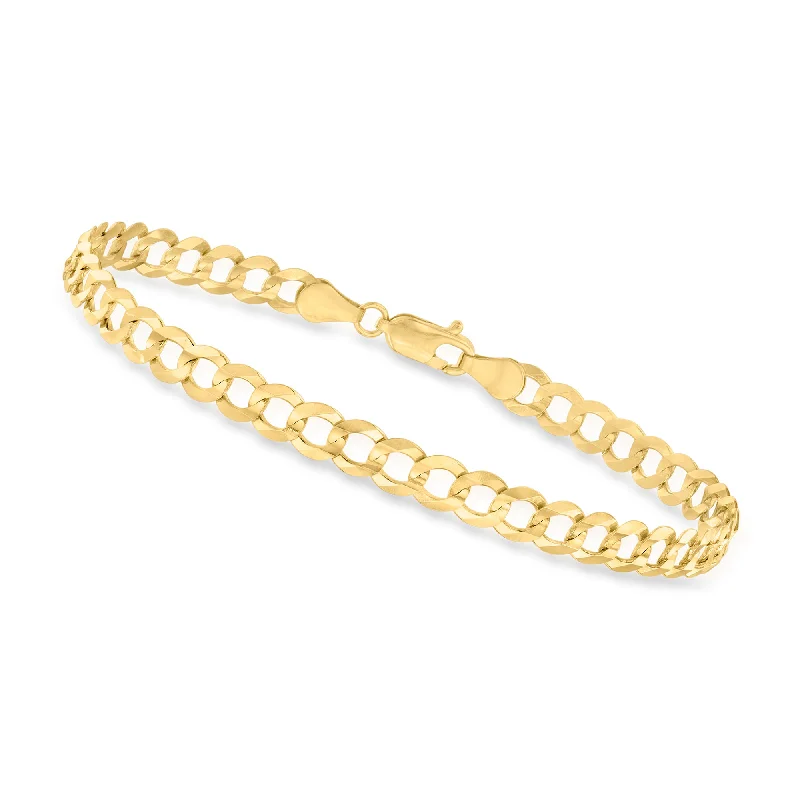 Organic shell bracelets evoking coastal charm daily -Canaria Men's 5.7mm 10kt Yellow Gold Curb-Link Bracelet