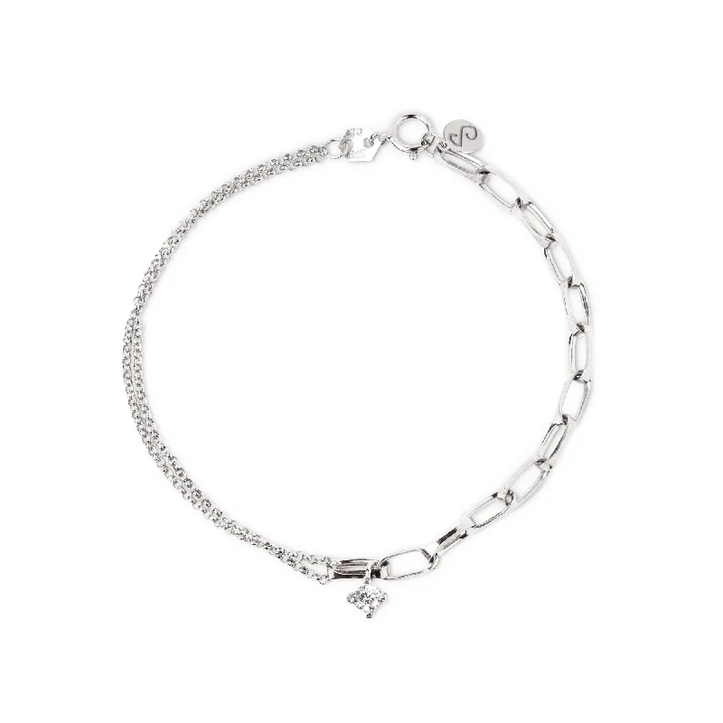 Vintage-inspired bracelets with floral engraved details -Chic Spark Silver Bracelet