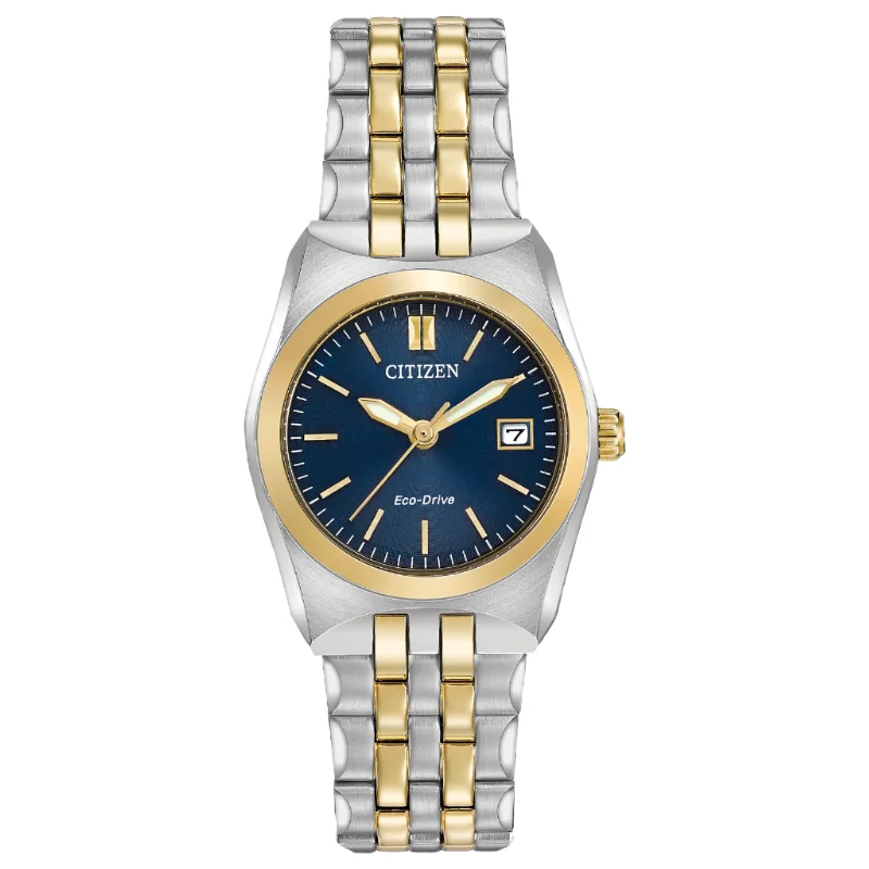 Classic men's watches with stainless steel cases and leather straps for versatile everyday wear -Citizen Eco-Drive Corso Women's Watch