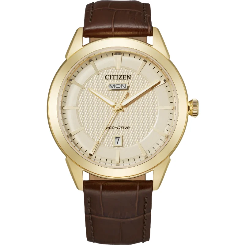 Stylish men's watches with leather straps and stainless steel cases for refined fashion -Citizen Eco-Drive Rolan Dress Men's Watch