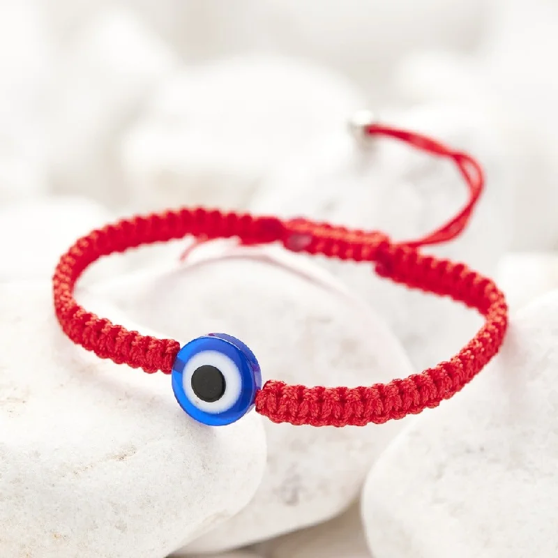 Delicate charm bracelets with dangling personalized tokens -Classic Red String Evil Eye Bracelet