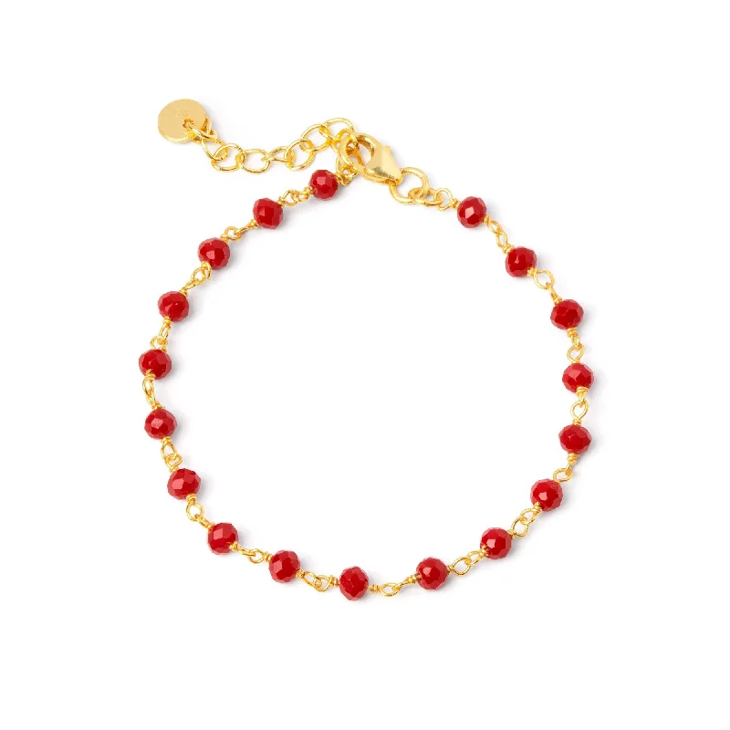 Warm citrine bangles for golden dangling cheer -Crystals Cherry Gold Bracelet