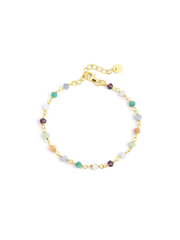 Dainty pearl bracelets enhancing timeless bridal grace -Crystals Colors Gold Bracelet