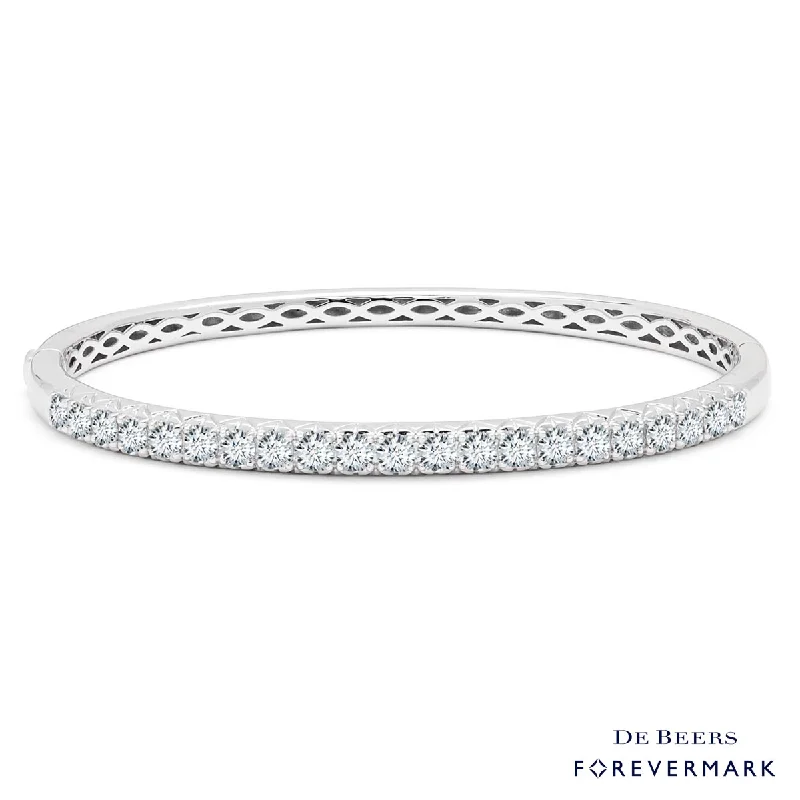 Sculpted gold bracelets with artistic bold designs -Forevermark Diamond Bangle Bracelet in 18kt White Gold (2 1/2ct tw)