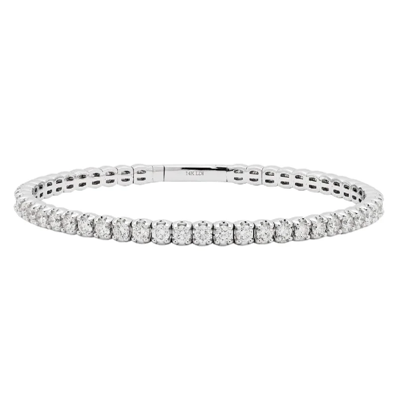 Dainty pearl bracelets enhancing timeless bridal grace -Diamond Bracelet in 14kt White Gold (4ct tw)