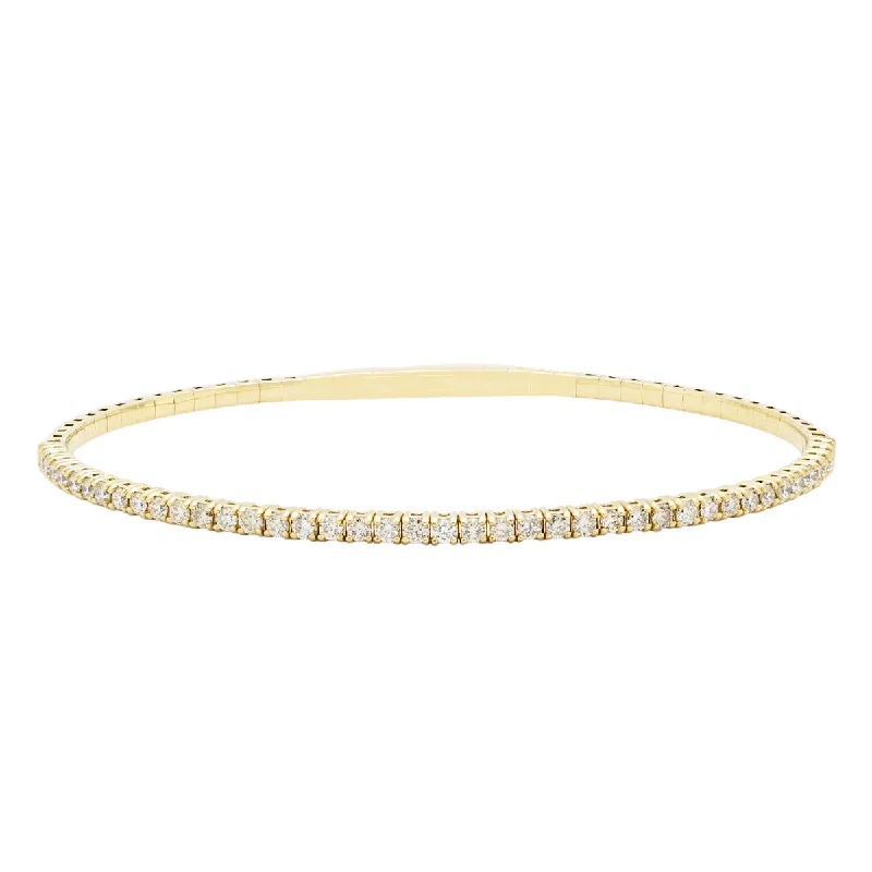 Rustic hemp bracelets for eco-friendly boho vibes -Diamond Flex Bracelet in 14kt Yellow Gold (1ct tw)