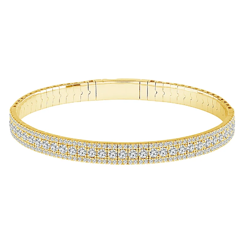 Ethereal jade bracelets with calming green depth -Diamond Flex Bracelet in 14kt Yellow Gold (2 7/8ct tw)