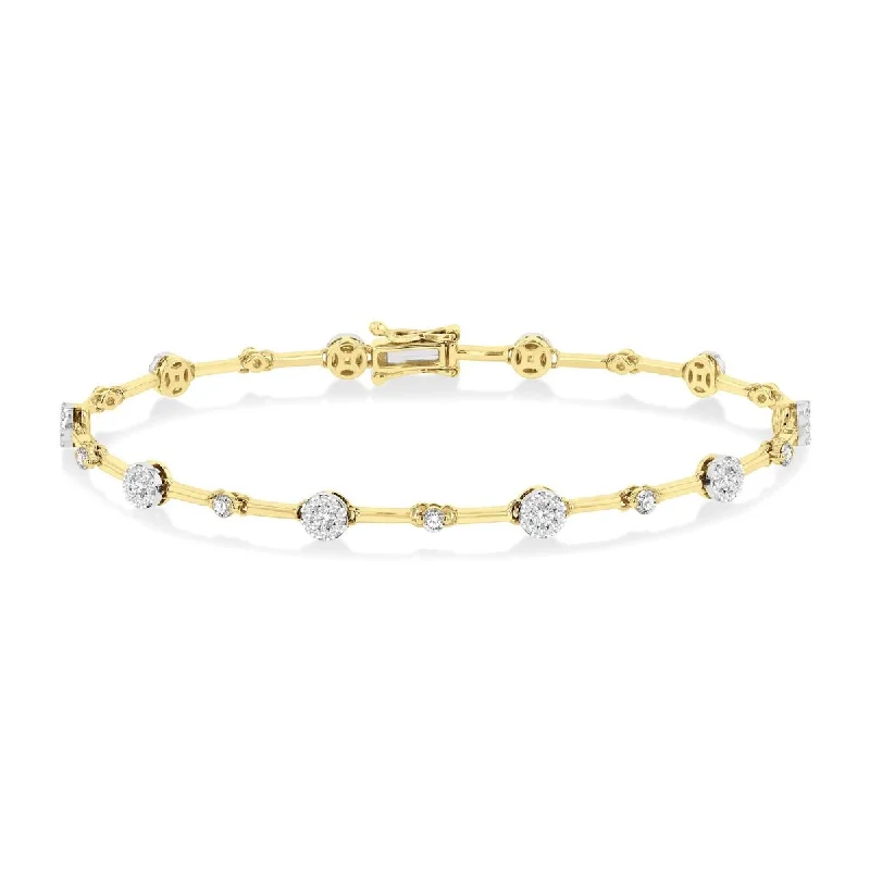 Engraved initial bangles making thoughtful gift ideas -Diamond Lovebright Bracelet in 14kt Yellow Gold (1ct tw)