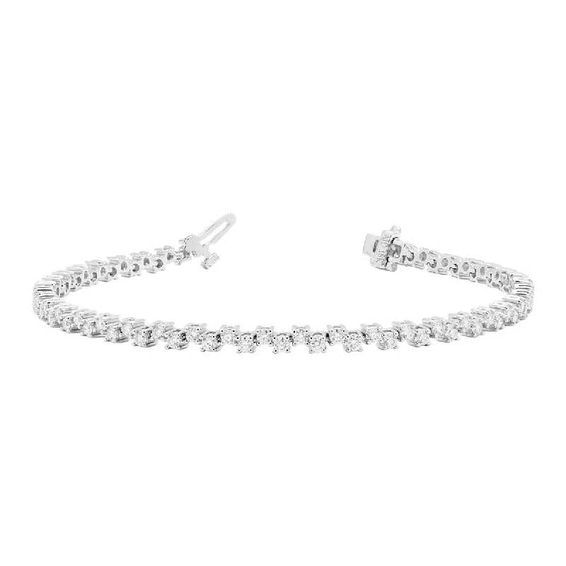 Chunky resin bangles blending color and texture -Diamond Tennis Bracelet in 18kt White Gold (2 1/5ct tw)