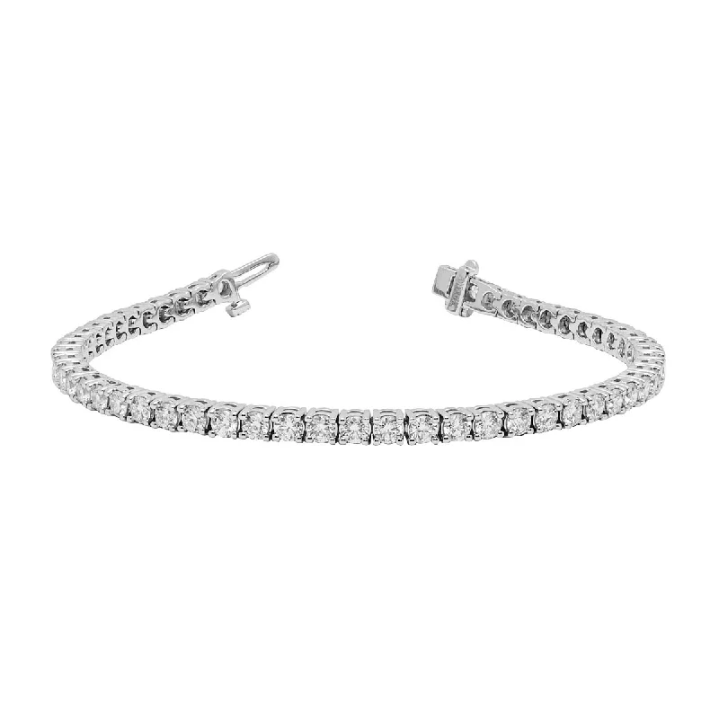 Bold tiger-eye bracelets with chatoyant golden bands -Diamond Tennis Bracelet in 18kt White Gold (5 1/3ct tw)