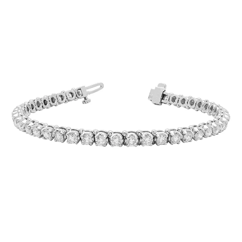 Shimmering sunstone bracelets with golden flecked glow -Diamond Tennis Bracelet in Platinum (6 3/8ct tw)