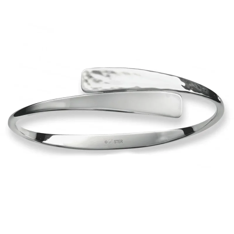 Rich obsidian bangles for dark bold statements -E.L. Designs Secret Heart Bangle Bracelet in Sterling Silver (7 inches)