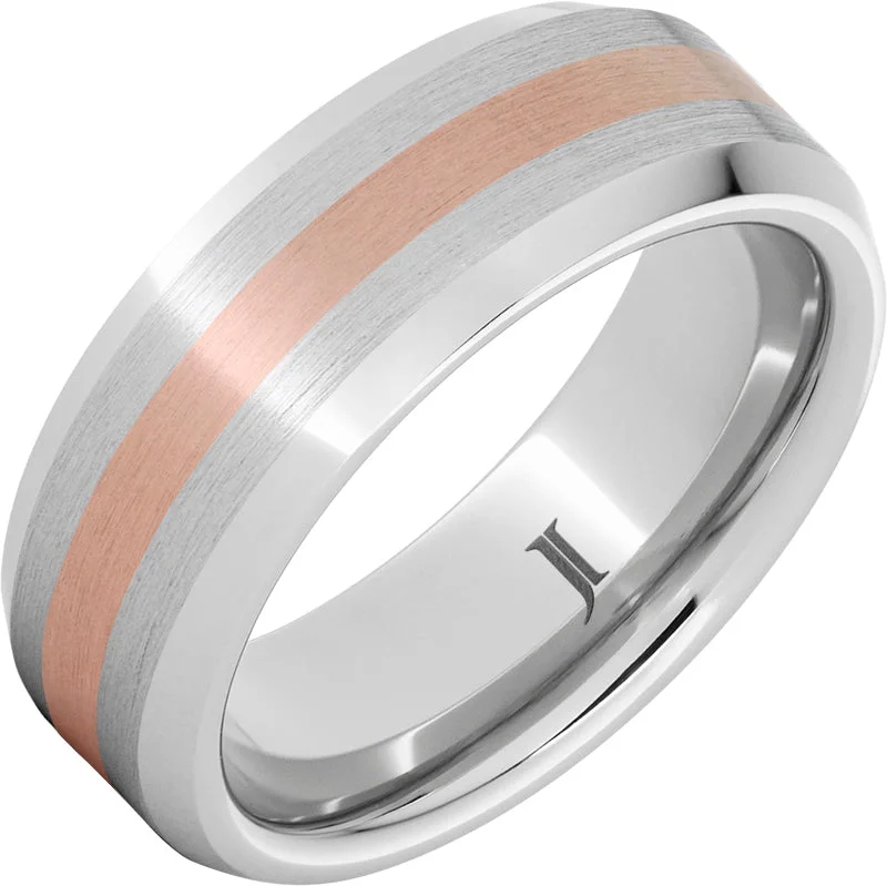 Crisp topaz gemstone rings offering icy modern shine -Endeavor - Serinium® 14K Rose Gold Inlay Ring