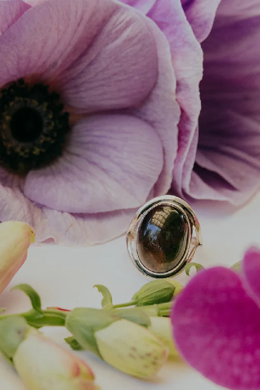 Gentle aquamarine gemstone rings with pale blue -Evil Eye Ring - Pink Tourmaline Vertical