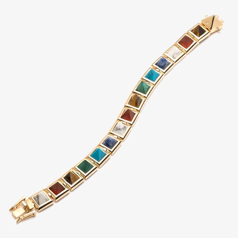 Radiant zircon bracelets swaying with brilliance -GEMSTONE PYRAMID BRACELET - PRISM