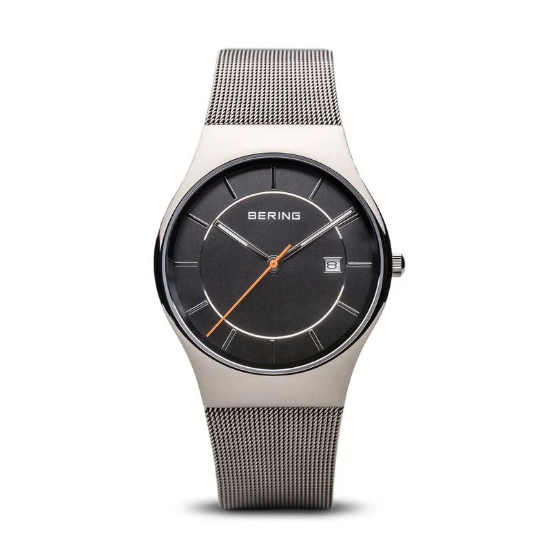 Classic men's watches with leather straps and simple faces for an elegant and refined look -Bering Men's Grey Dial Watch