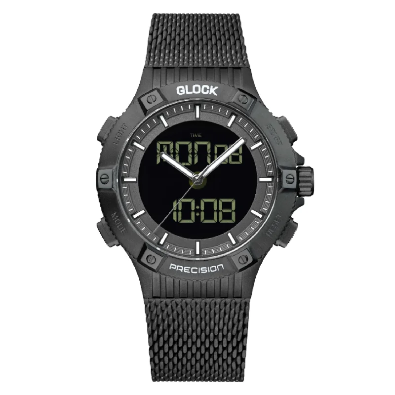 Elegant men's watches with silver-tone bands for a timeless and refined appearance -Glock Mens Precision Watch