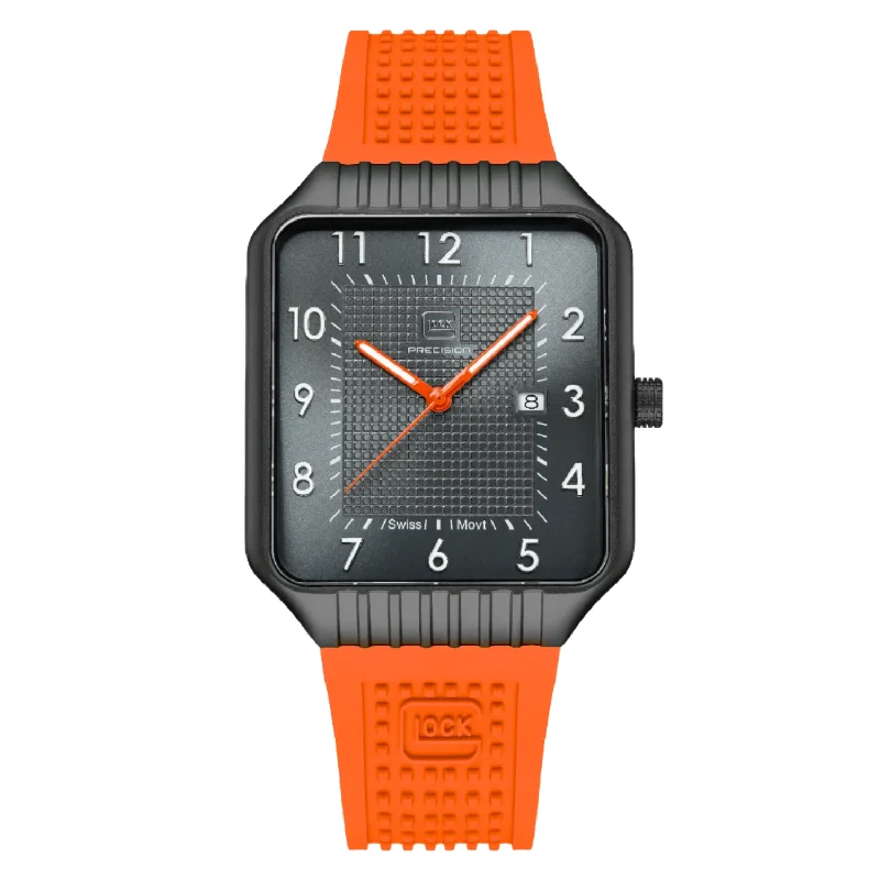 Fashion-forward men's watches with large faces and bold numbers for a strong style statement -Glock Mens Precision Watch