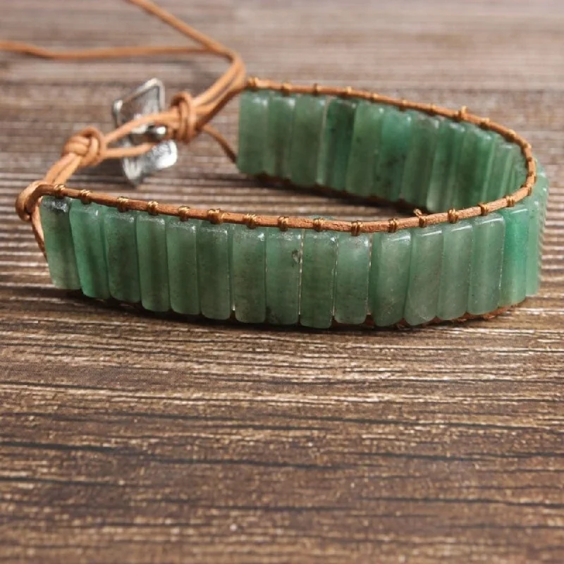 Bold aventurine bangles with subtle green shimmer -Green Aventurine Bracelet