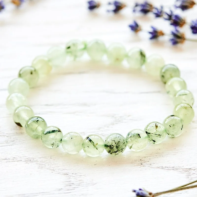 Hand-forged bracelets showcasing raw metal beauty -Green Energy Crystal Bracelet