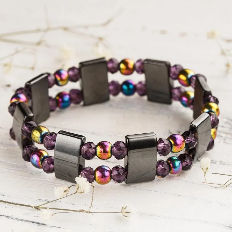 Sculpted gold bracelets with artistic bold designs -Hematite Balancing Bracelet