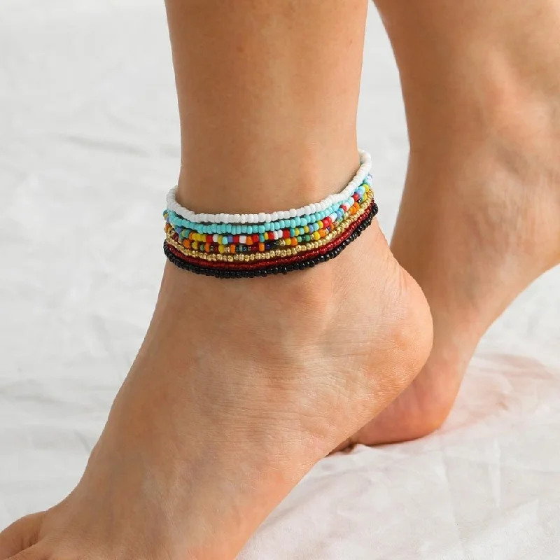 Shimmering sunstone bracelets with golden flecked glow -Hippie Ankle Bracelet