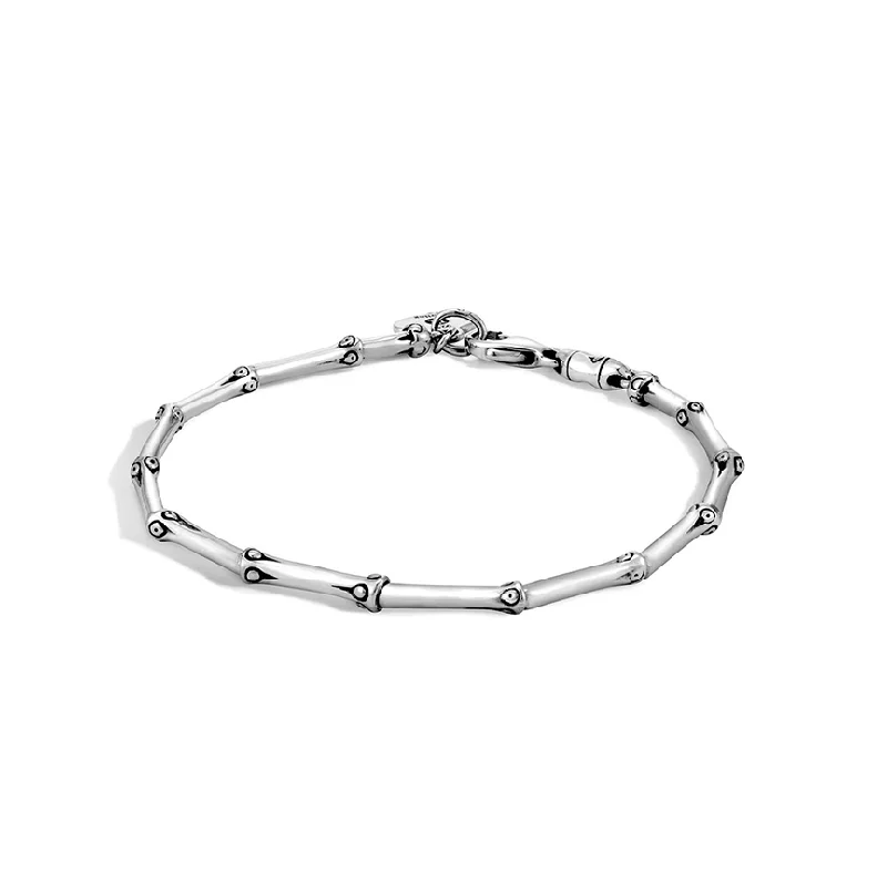 Romantic heart bracelets symbolizing love and affection -John Hardy Bamboo Sterling Silver Pancing Slim Bracelet