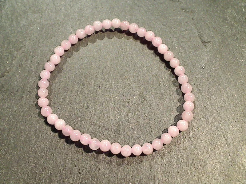 Luxurious leather bracelets perfect for edgy wrist style -Rose Quartz 4MM Stretch Bracelet