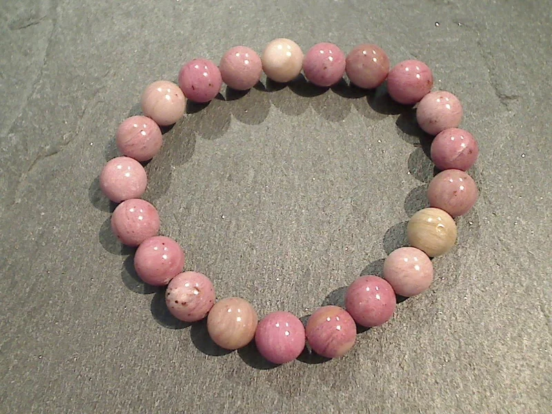 Minimalist chain bracelets for modern subtle elegance -Rhodonite 8mm Stretch Bracelet