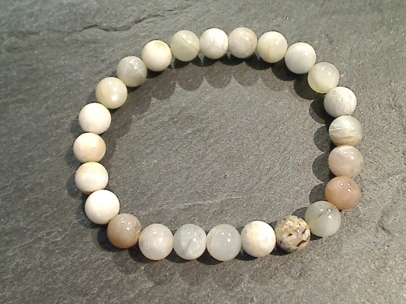 Subtle moonstone bracelets for soft lunar elegance -Mixed Moonstone 8MM Stretch Bracelet