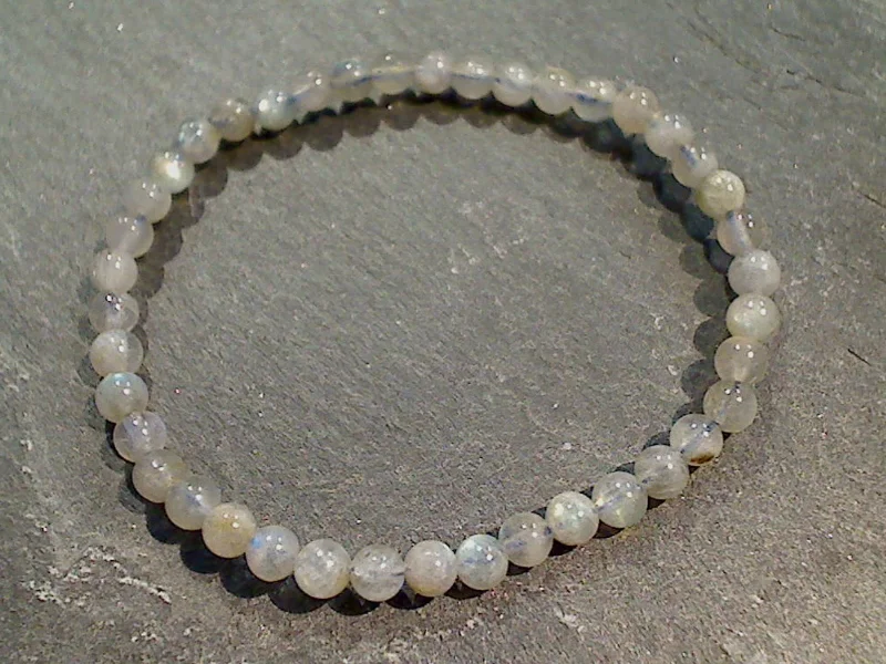 Simple cord bracelets tying friendship bonds tight -Labradorite 4MM Stretch Bracelet