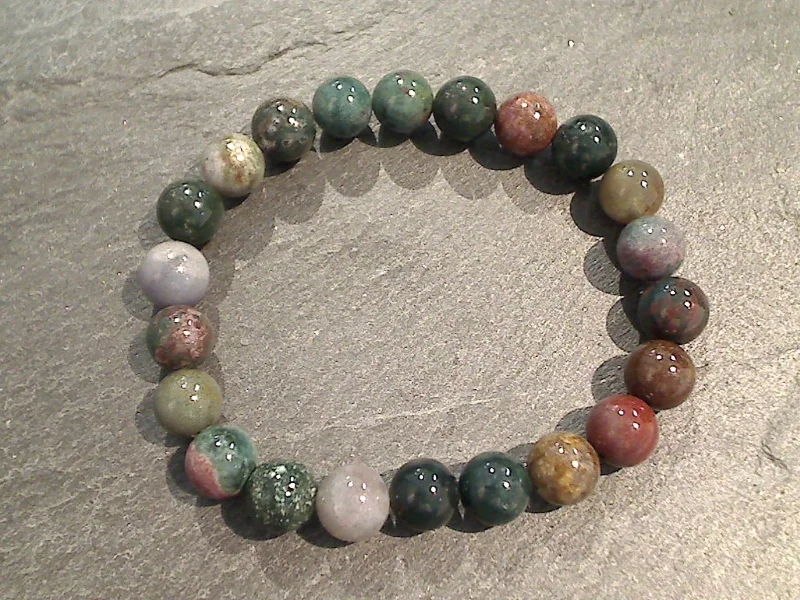 Rose gold bracelets blending warmth and sophistication -Ocean Jasper 8MM Stretch Bracelet