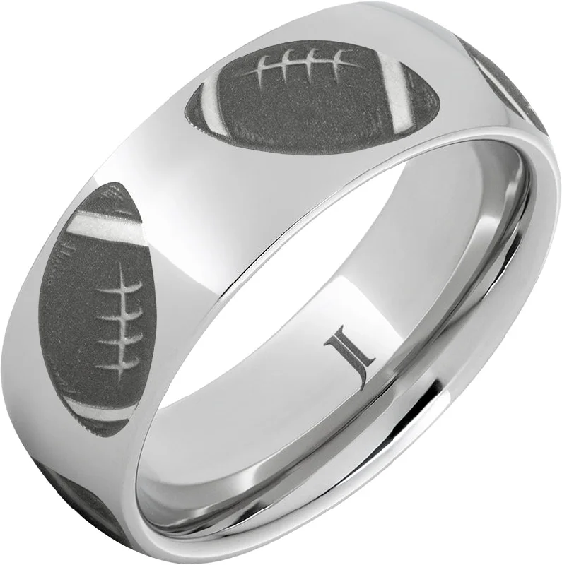 Cozy garnet gemstone rings warming up winter -Kickoff! - Serinium® Men's Ring Football Ring